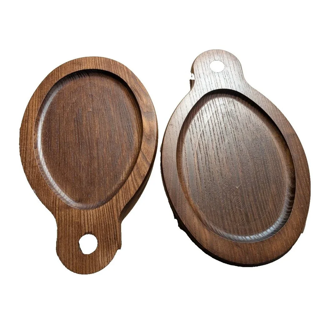 Vintage Wilton Armetale Sizzle Platters/Fajitas Grill 2 Sets With Wood Trivets